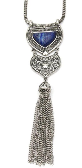 Long Pendant Blue Stone Necklace!. - Picture 2 of 3